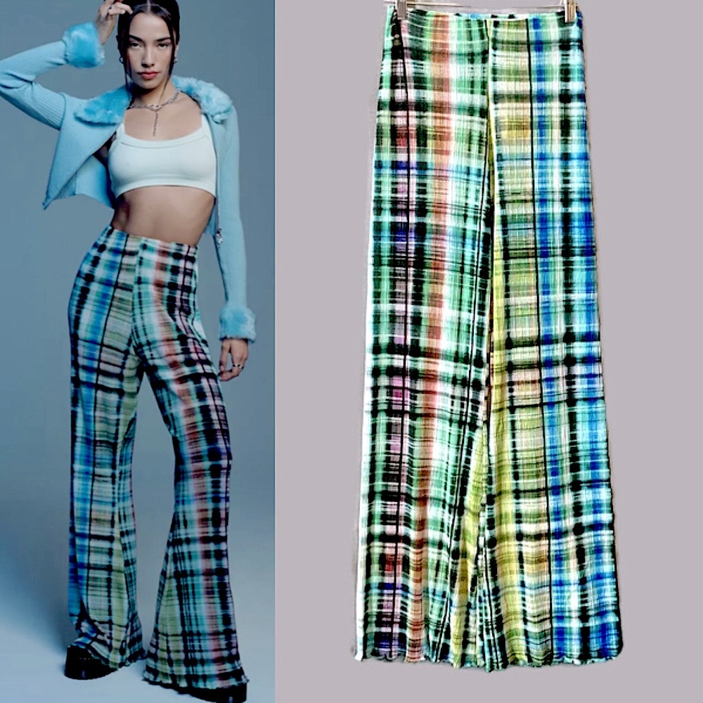 Urban Outfitters NWT Margot Tie Dye Plaid Pants, S